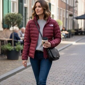 The North Face Maroon Quilted Jacket